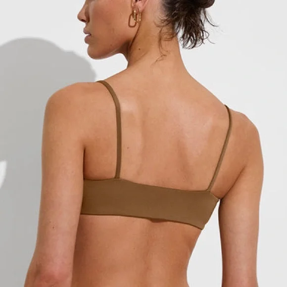 Women’s | Left On Friday Pool Days Bikini Top, Tan Lines Brown | Large - Picture 4 of 9